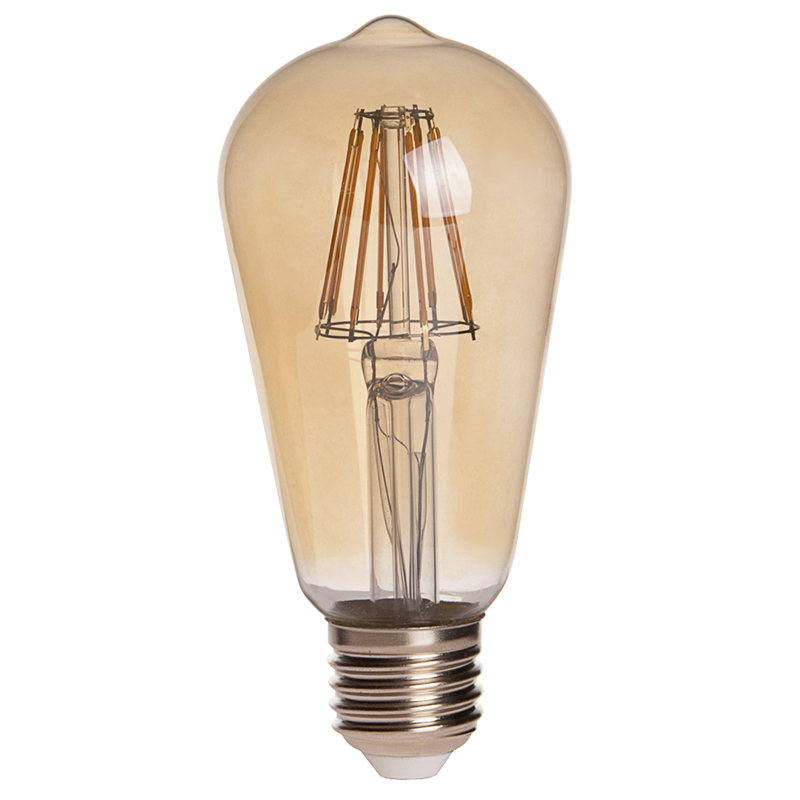 Gold Tint ST18 E26/E27 8W LED Vintage Antique Filament Light Bulb, 75W Equivalent, 4-Pack Gold Tint ST18 E26/E27 8W LED Vintage Antique Filament Light Bulb, 75W Equivalent, 4-Pack